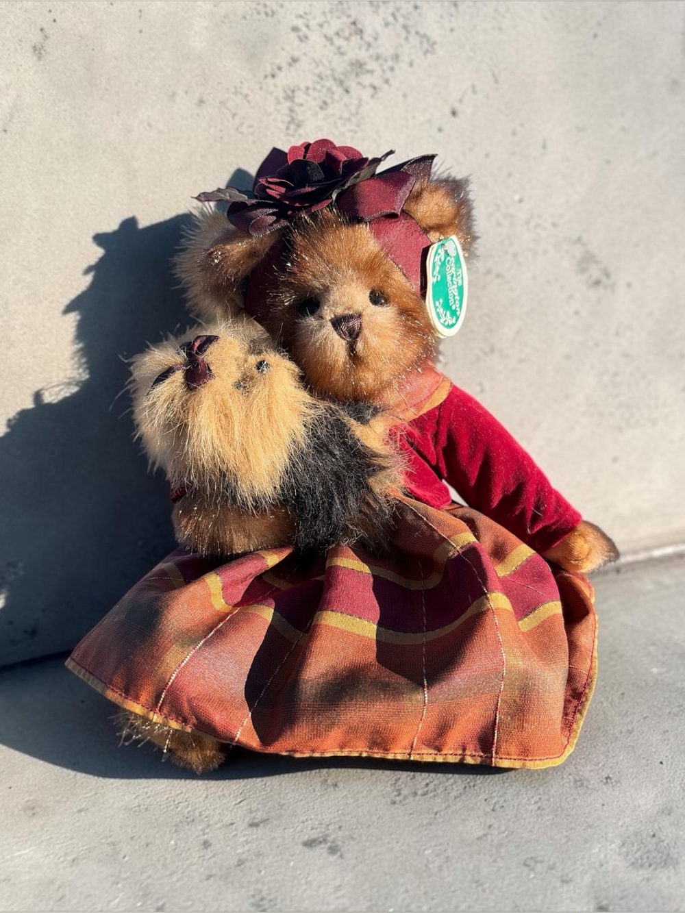 THE BEARINGTON COLLECTION KERI & TERI STYLE #1772 BEAR WITH YORKIE — TAG INTACT